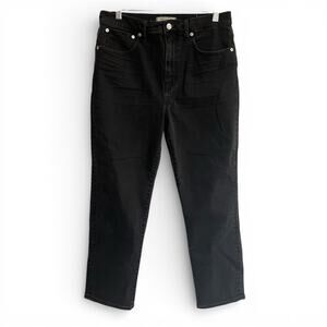 Madewell Classic Straight Jeans Women Size 29 Black Stretch 5 Pocket Boho Biker